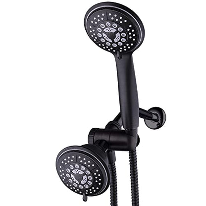 High Pressure 24-Function Dual 2-in-1 Handheld Shower Head Combo | With Self-clean Nozzles, 3-way Anti-swivel Water Diverter, and Premium Stainless Steel Hose / Bronze Finish - color: Oil Rubbed Bronze, size: 2.5 Gallon Per Minute