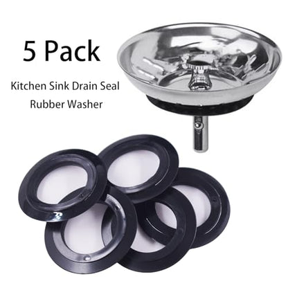 5 Pack Sink Strainer Rubber Washer, Universal Kitchen Bathroom Drain Seal | Rubber Seal, Kitchen Bathroom Sink, Leak Proof