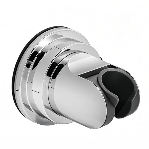 Handheld Shower Head Holder with Enhanced Suction Cup - Relocatable - 4 Angles Adjustable - 90° Downward - Bathroom Wall Mount Shower Wand Holder (Polished Chrome) - style: Chrome