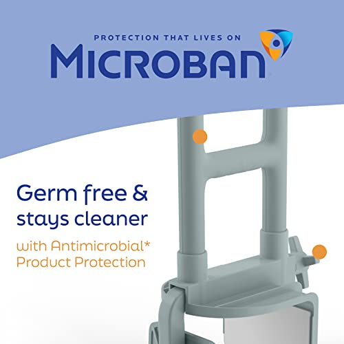 Medline Clamp-On Bathtub Grab Bar, Fits Tub Walls 2.75–6.25 in Wide | 250 lb Capacity, Tool-Free Installation, Rubber-Padded Grip, Built-In Microban Protection, Light Gray - color: Light Gray