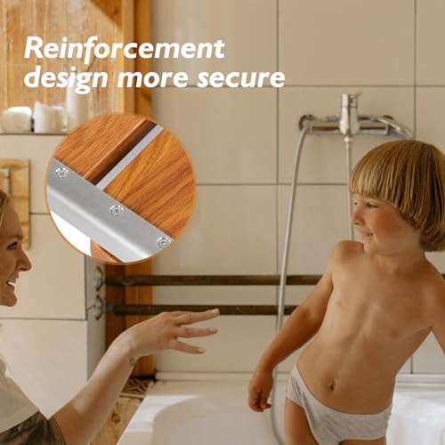 Folding Shower Seat Wall Mounted Shower Bench Teak Folding Shower Chair Wood Seat 316 Stainless Steel Frame Fold Down Shower Seat 600 lbs,1 Pack - color: Teak Wood