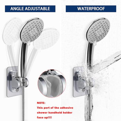 NearMoon Self Adhesive Shower Head Holder-Adjustable Handheld Shower Holder NO Drilling Wall Mount Waterproof (1 Pack, Chrome Finish) - style: Chrome Finish