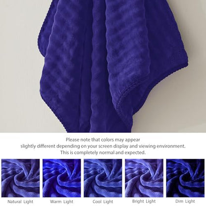 COZYART Lint Free 8Pcs Bathroom Towels Set Ultra Soft Microfiber Navy Blue | Cloud-soft, Ultra fluffy, Thick, Highly Absorbent, Quick Dry, Lint-Free Towels - color: Navy Blue