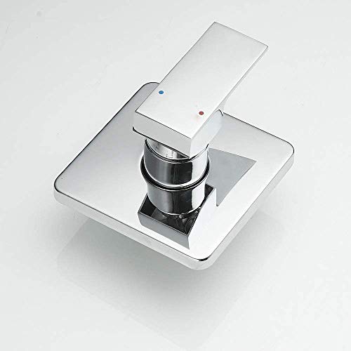 Shower Faucet Set Chrome, Single Function Shower Trim Kit with Rough-in Valve Bathroom Luxury Rain Shower Set Rainfall Shower System with Square Stainless Steel Metal Showerhead - color: Polished Chrome, style: Shower Faucet