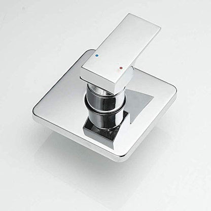 Shower Faucet Set Chrome, Single Function Shower Trim Kit with Rough-in Valve Bathroom Luxury Rain Shower Set Rainfall Shower System with Square Stainless Steel Metal Showerhead - color: Polished Chrome, style: Shower Faucet