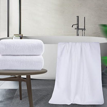 POLYTE Quick Dry Lint Free Microfiber Bath Sheet, 35 x 70 in, Pack of 2 (White) | 2 Pack, Oversize, Lint Free, Quick Dry - color: White