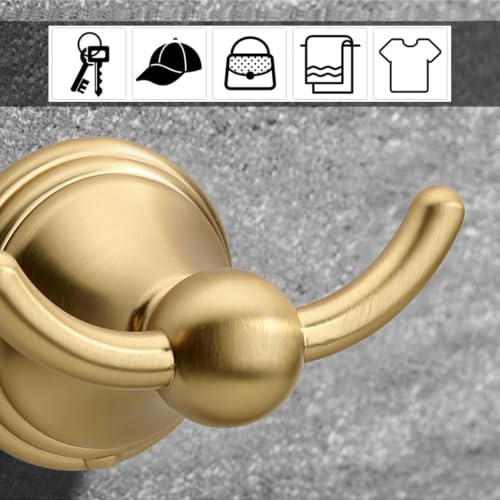 Asidrama 2 Packs Champagne Bronze Robe Towel Hook Bathroom Hooks 8706 - color: Champagne Bronze, size: 2 Pack