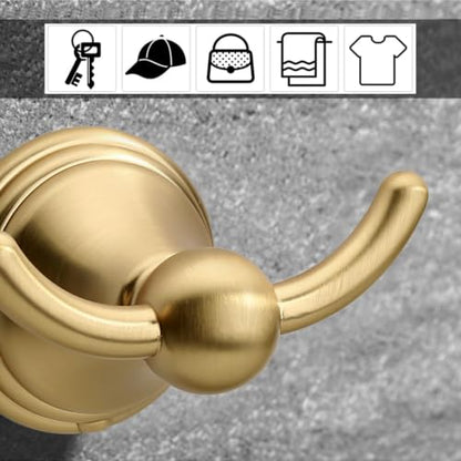 Asidrama 2 Packs Champagne Bronze Robe Towel Hook Bathroom Hooks 8706 - color: Champagne Bronze, size: 2 Pack
