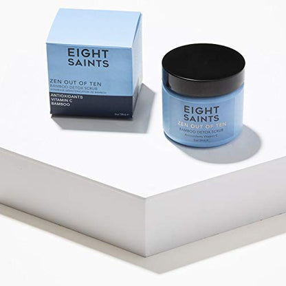 Eight Saints Zen Out Of Ten Bamboo Detox Face Scrub Exfoliator, Daily Exfoliating Facial Scrub With Bamboo Fibers to Unclog Pores, Blackheads, Blemishes, and Dull Skin, with Vitamin C & Aloe Vera, 2oz