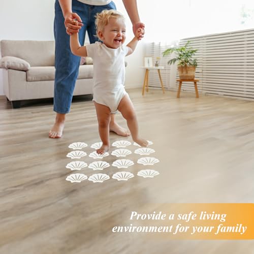 12 Pcs White Bathtub Stickers Non Slip Sea Shell Shape | Adhesive Decals, For Floor, Ladders, Bath Tub, Stairs, Bathroom, Shower Stickers - color: White