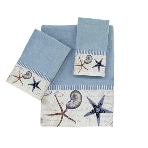Avanti Linens - Hand Towel, Soft & Absorbent Cotton Towel (Antigua Collection) - color: Blue Fog, size: Hand Towel