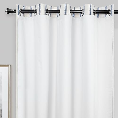 DriftAway Thermal Insulated 100 Percent Darkening Blackout Curtain Liner 2 Panels Each Liner Size 50 Inch by 68 Inch Rings Included Off White Panel - size: 50"W x 68"L (Pack of 2)