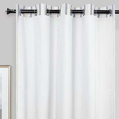 DriftAway Thermal Insulated 100 Percent Darkening Blackout Curtain Liner 2 Panels Each Liner Size 50 Inch by 68 Inch Rings Included Off White Panel - size: 50"W x 68"L (Pack of 2)