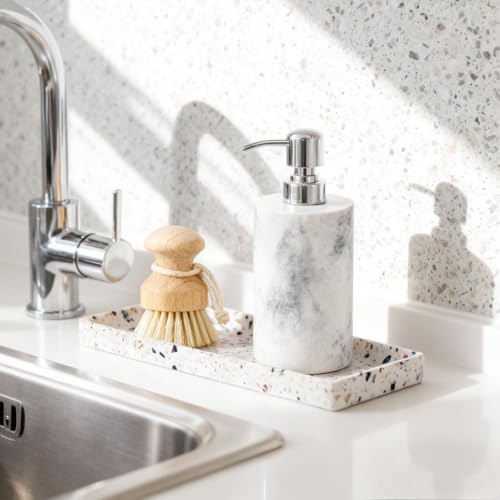 Luxspire Soap Dispenser, Cylinder-Shaped Soap Bottles, Gravel White, 2pack | 320ml Premium resin, modern cylindrical design easy clean pump, 2 bottles, multi-purpose liquid storage - color: Gravel White+gravel White
