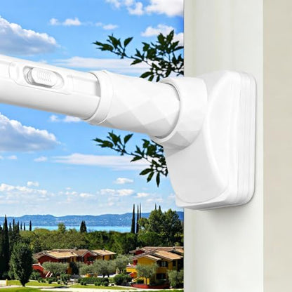 One-Click Tension Curtain Rod 40-137" Extra Long Adjustable Curtain Rod No Drilling for Window Bathroom Patio Shower Rod Easy to Install White - color: White, size: 40-137"