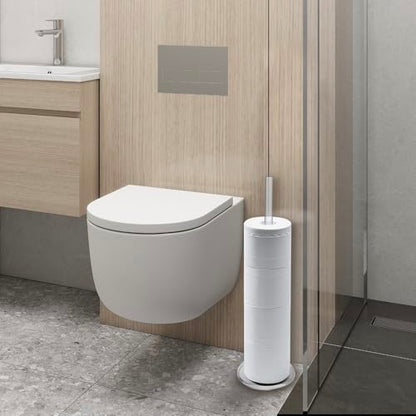MyGift Freestanding Toilet Paper Holder Stand - Bathroom Toilet Paper Storage with Floor Standing Roll Dispenser - color: Clear