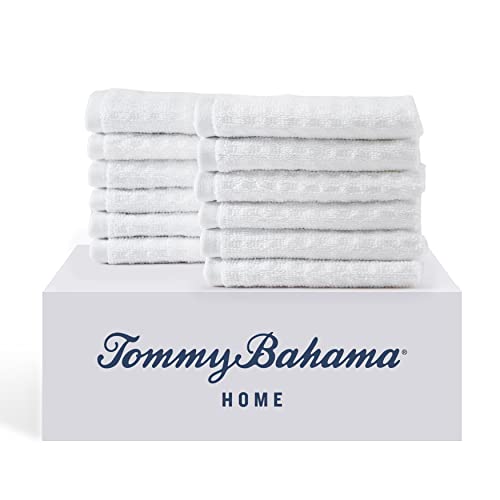 Tommy Bahama - Washcloths, Soft & Absorbent Cotton Towels, Low Linting & Fade Resistant, Oeko-Tex Certified (Northern Pacific White, 12 Piece) - color: Northern Pacific White, size: 12 Piece Washcloths