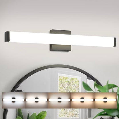 24" LED Vanity Light, 14W 5CCT Dimmable, Brushed Balck | Wall Bar Light, Rust & Moisture Resistant, Dimmable 2700K-5000K, Energy-saving, moisture-proof, Dresser Bathroom over Mirror - color: Matte Black, size: 24 inch 5CCTDimmable