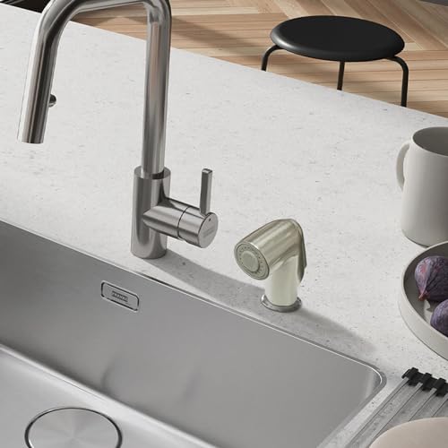 Kitchen Sink Side Sprayer Head Universal Kitchen Sink Faucet Sprayer Attachment Compatible with Delta, Moen, Kohler (Brushed Nickel)