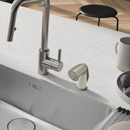 Kitchen Sink Side Sprayer Head Universal Kitchen Sink Faucet Sprayer Attachment Compatible with Delta, Moen, Kohler (Brushed Nickel)