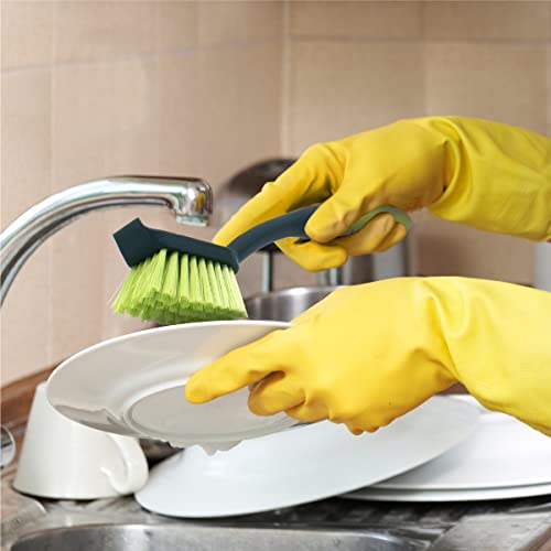 Pine-Sol Scrub Brush Set - Long Handle Cleaning Brushes with Heavy Duty Bristles and Comfort Grip - Scrubbers for Kitchen, Household, and Dishwashing, 3 Pieces - size: 3 Piece Set