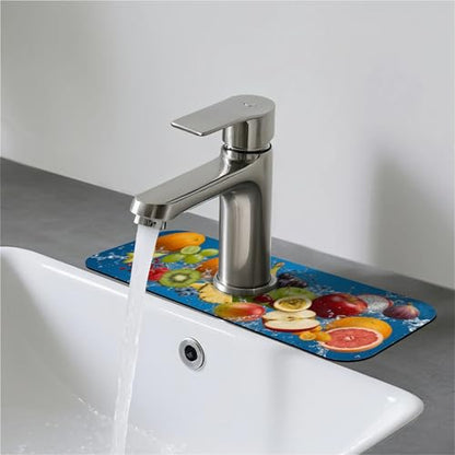 Faucet Fast Absorbent Pad - Fresh Fruit Water Splash , Suitable For Kitchen, Bathroom, Island And Other Scenes - color: Fresh Fruit Water Splash