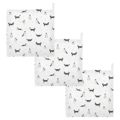 Baby Siberian Husky Dog Msulin Washcloths Newborn Face Towel - Baby Muslin Burp Cloths 5 Pack Soft Absorbent Natural Cotton Wash Towel 11.8"X11.8" Baby Bath Towels Wipes - size: one sizex5