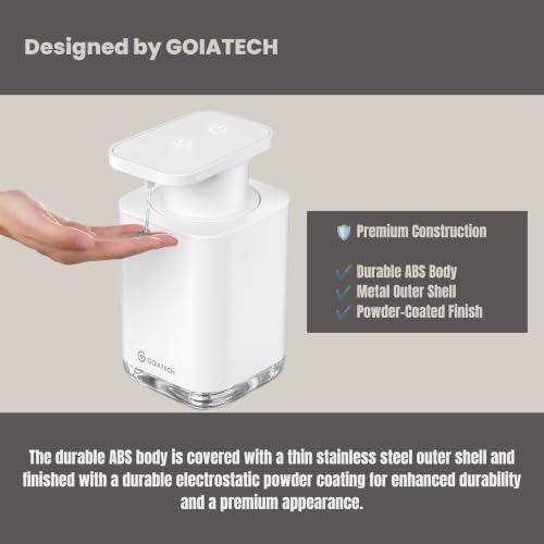 Automatic Soap Dispenser with Digital Display, Touchless Sensor, USB-C Rechargeable, No Drip Pump, 3-Level Adjustable, IPX5 Waterproof, 450ml Capacity – Modern Bathroom & Kitchen Countertop (VHITE) - color: Vhite