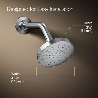 KOHLER K-33641-H-CP Elate® Single-Function Showerhead, 1.5 GPM, Efficient Water Flow, Durable Construction Shower Head, Simple Setup, Polished Chrome - color: Polished Chrome, size: 1.5 GPM