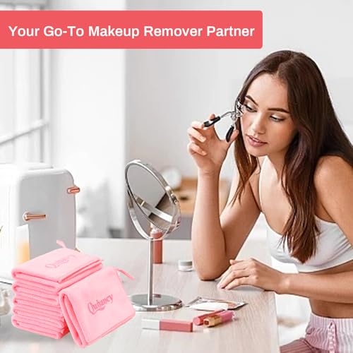 Makeup Remover Washcloths, 6 Pack Microfiber Face Towels, Plush & Thick, Ultra Soft Reusable Towels for Face & Hands, Highly Absorbent & Gentle 12 x 12 Inches, Light Pink - color: Light Pink