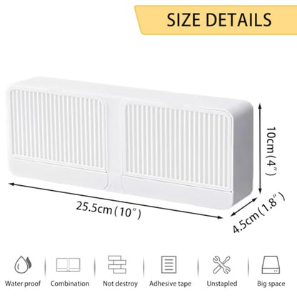 Soap Holder with Hooks, 2-in-1 Wall Mounted Soap Dish, No Drilling Soap Bar Holder with Self Draining to Keep Soap Bars Dry, Suit for Shower, Bathroom and Kitchen(White) - color: White