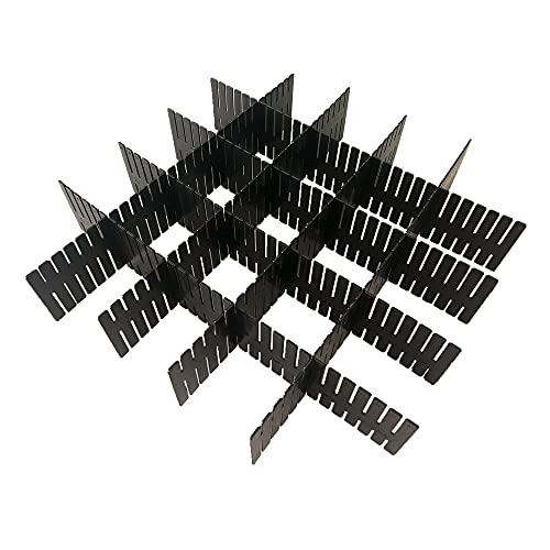 8pcs DIY Plastic Drawer Organizer Adjustable Drawer Dividers for Home Tidy Closet, Socks, Underwear, Office School Supplies, Kitchen Utensil Tools (Black) - color: Black