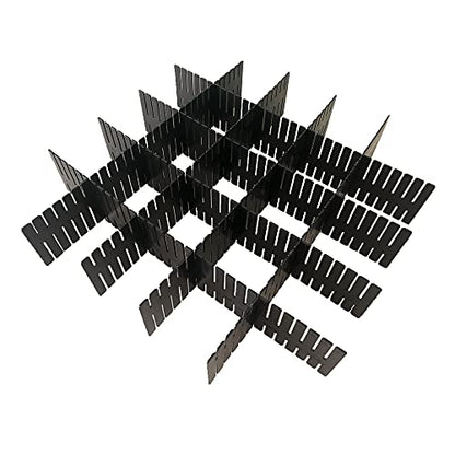 8pcs DIY Plastic Drawer Organizer Adjustable Drawer Dividers for Home Tidy Closet, Socks, Underwear, Office School Supplies, Kitchen Utensil Tools (Black) - color: Black