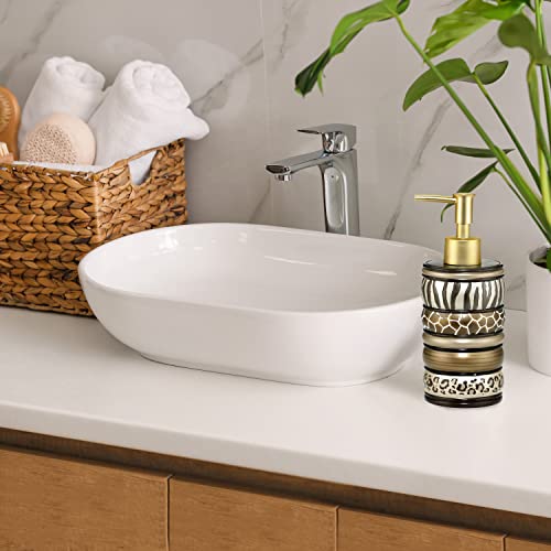 Zahari Home Safari Stripes Stylish Soap Dispenser Modern Classic Luxury Decor Animal Print Western Design Lotion Pump - color: Safari Stripes