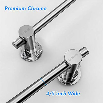 BOPai 24 inch Suction Cup Towel Bar, Chrome | Repositionable & Powerful Vacuum Suction - color: Chrome, size: 24"