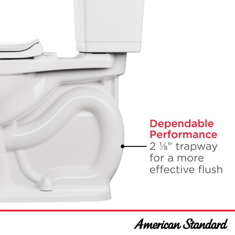 American Standard Cadet PRO Two Piece Round Toilet, 1.28 GPF, White - size: 10" rough-in
