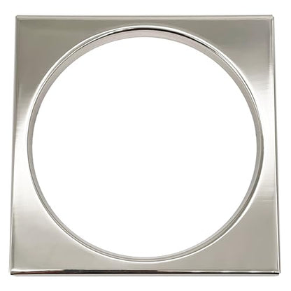 Westbrass R313-05 Square Brass Shower Tile with Round Strainer Grid Drain Cover and Crown Ring, Polished Nickel - color: Polished Nickel, size: 1-Pack
