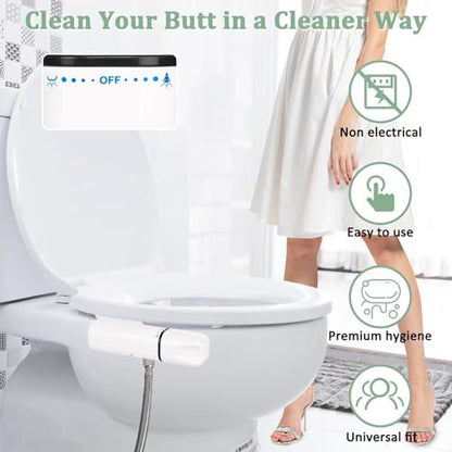 Sitz Bath for Toilet, Bidet Attachment for Toilet, Toilet Bidet Attachment, Bidet Sprayer with Dual Nozzle, Bidet Spray Adjustable Pressure for Feminine/Posterior Wash
