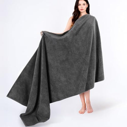 Cotton Paradise 100% Cotton Turkish Towel, Soft Absorbent Quick Dry, 40x80 Oversized Bath Sheet Towel, Dark Gray - color: Dark Gray, size: 40"x80"