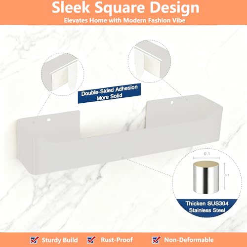 Self Adhesive Hand Towel Holder/Towel Ring,Stainless Steel Hand Towel Bar Rustproof Stick on Wall-Towel Rack for Bathroom/Kitchen (1, Shiny White, 9 Inch) - color: Shiny White