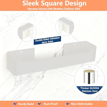 Self Adhesive Hand Towel Holder/Towel Ring,Stainless Steel Hand Towel Bar Rustproof Stick on Wall-Towel Rack for Bathroom/Kitchen (1, Shiny White, 9 Inch) - color: Shiny White