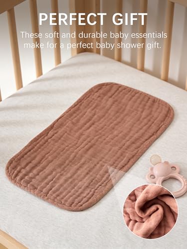 Lovely Care 12 Pack Muslin Burp Cloths 100% Cotton Muslin Cloths Large 20''x10'' Extra Soft and Absorbent Baby Burping Cloth - Boho Neutrals - color: Boho Neutrals, size: 10x20 Inch (Pack of 12)