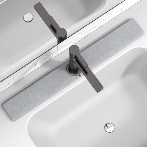 Premium Stone Faucet Mat for Kitchen Sink, 30" x 4" Light Gray | Quick Drying & Water Absorbent, Sink Splash Guard Tray for Prevents Moisture Buildup - color: Light Gray, size: 30" x 4"