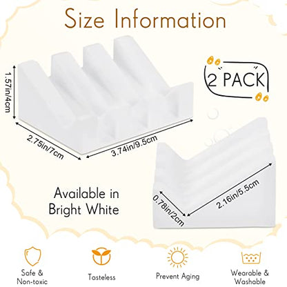 2 Pieces Silicone Soap Dish Self Draining Soap Dish Shower Waterfall Bar Soap Holder Tray with Drain Soap Saver for Kitchen Bathroom Accessories (Bright White) - color: Bright White