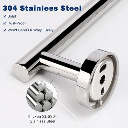 NearMoon Hand Towel Holder/Towel Ring, Thicken Stainless Steel Hand Towel Bar for Bathroom, Rustproof Wall Mounted Towel Rack, Contemporary Style Bath Accessories, 9 Inch (1 Pack, Chrome Finish) - color: Chrome Finish