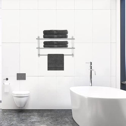 LUANT Bathroom Shelf 3-Tier Wall Mounting Rack with Towel Bars - color: Polished 20 Inch