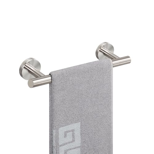 NearMoon Bath Towel Bar, Thicken Stainless Steel Shower Towel Rack Holder Wall Mounted for Bathroom, 10-lnch Overall Length-7-lnch Usable Hanging Space (1 Pack, Brushed Nickel) - color: Brushed Nickel, size: 10 Inch