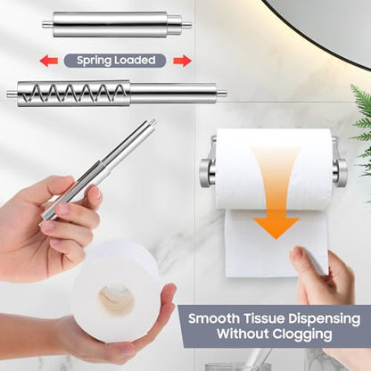 Toilet Paper Holder Roller Spindle Replacement Rod PP Spring Loaded Paper Holder Insert for Bathroom
