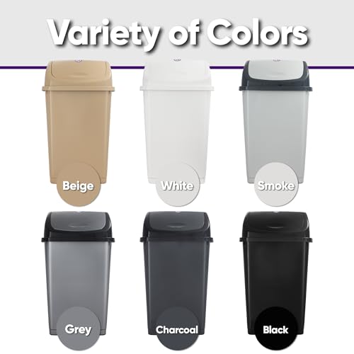 Superio Kitchen Trash Can 13 Gallon with Swing Lid, Plastic Tall Garbage Can Outdoor and Indoor, Large 52 Qt Recycle Bin and Waste Basket for Home, Office, Garage, Patio, Restaurant (White) - size: 13 Gallon, style: 1 Pack