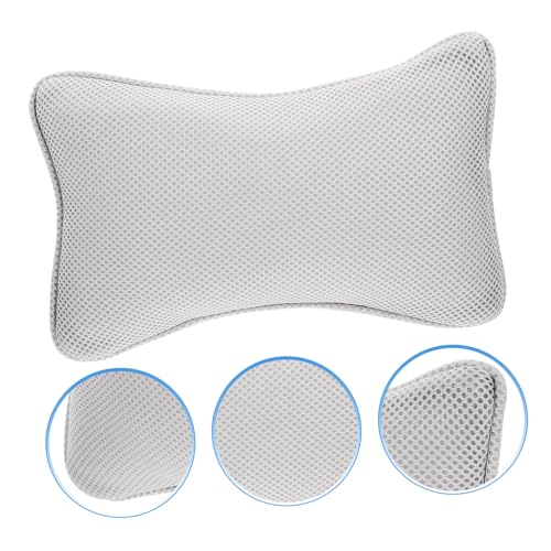 NOLITOY 1pc Non-Slip Bathtub Pillow Suction Cups for Head and Neck Support Comfortable Grey Cushion for Spa and Relaxation Bathtubs Material for Maximum Grip